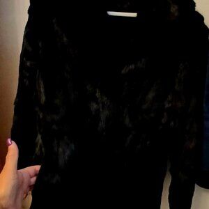 Medium Black Rabbit fur coat